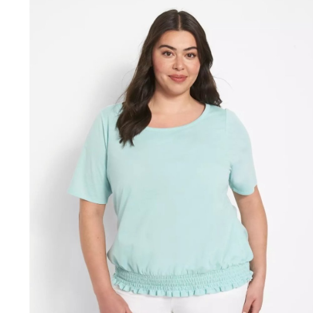 Short Sleeve Crew Neck Shirt - Lane Bryant